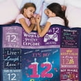 thumbnail image 6 of Kainsy Paready 12th Birthday Gifts for Girls Throw Blanket-Soft Blanket for Couch Bed, 12th Birthday Decorations, Best Teenage Girl Gifts for 12 Year Old Girls(30"x40"), 6 of 7