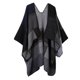 thumbnail image 5 of Manta de capa de bloques de color de de moda para mujer Poncho de abrigo de invierno abierto Negro Yuyangstore Capa delantera abierta para poncho, 5 of 8