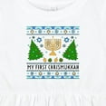 thumbnail image 4 of Inktastic My 1st Chrismukkah Sweater Style with Menorah and Trees Girls Baby Dress, 4 of 5