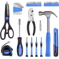 thumbnail image 2 of 39-Piece Home Tool Set Kit, Essential Household Hand Tools with Plastic Storage Case, Blue, 2 of 7