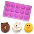 thumbnail image 3 of SENHAI 3Pcs Chocolate Molds, Candy Molds Wax Melt Molds Mini Cylinder Silicone Mold Mini Oreo Molds- Blue, Pink, Purple, 3 of 9