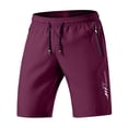thumbnail image 3 of akafmk Men's Workout Shorts Drawstring Summer Breathable Fast-Dry Basketball Running Shorts with Zipper Pockets, 3 of 7
