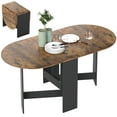 thumbnail image 1 of HOMCOM Foldable Dining Table, Oval Drop Leaf Table for Kitchen, Dining Room, 1 of 10
