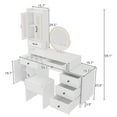 thumbnail image 4 of Ktaxon Makeup Vanity Set with USB Charging&3 Color Lighted Mirror, Large Makeup Vanity with Storage Cabinet and Drawers, Dressing Table for Women, Gold, White, 4 of 8