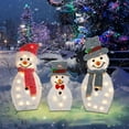 thumbnail image 7 of HmNPlay Lighted Christmas Snowman Family Set 3PCS Outdoor Yard Decoration Snowman Lights Decor for Xmas Holiday Home Garden Party Battery Operated AA Not Included, 7 of 7