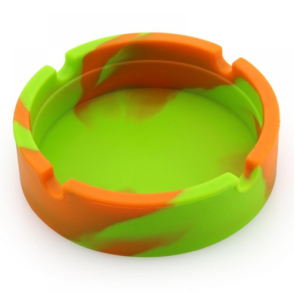 Silicone Round Ashtray Heat Resistant Portable Container Glowing✅ 