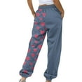 thumbnail image 4 of Womens Swear Pants Ndbuld Women's Casual Trousers Printing Drawstring Pants Waist Long Pants Sweatpants With Pocket Multicolor S, 4 of 4