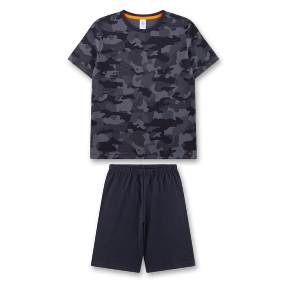 Sanetta pijama de niño - Teens, corto, ropa de dormir, pijama, algodón Negro/Gris 152