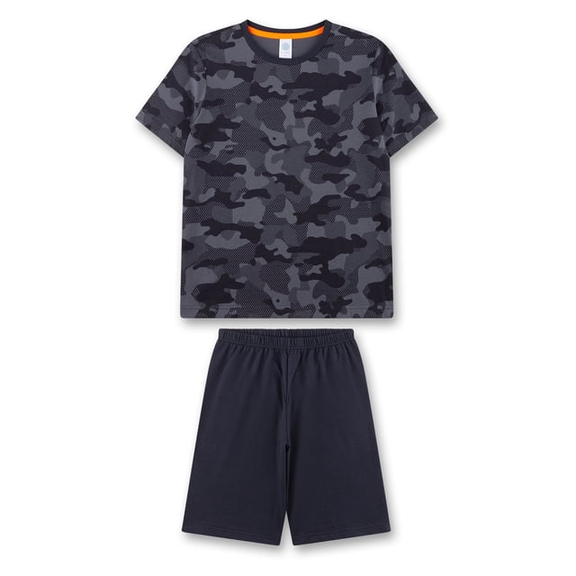 Sanetta pijama de niño - Teens, corto, ropa de dormir, pijama, algodón Negro/Gris 152