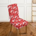 thumbnail image 5 of Red Candy Cane Christmas Chair Covers Set of 4 Reusable Stretch Parsons Chair Slipcover Spandex Seat Covers for Dining Room Chairs Non Slip Removable Washable Protector for Xmas Holiday, 5 of 7
