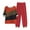 Red, variant on Women Set Aofany Women's Summer Patchwork Short Sleeve Round Neck Cropped Top With Casual Straight Pants Suit Set Lounge Plus Size Cotton Linen Two Piece Set