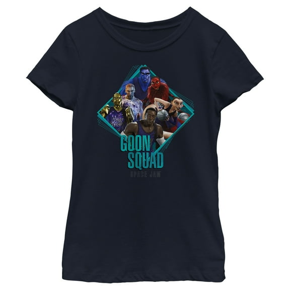 Girl's Space Jam: A New Legacy Goon Squad Box  Graphic Tee Navy Blue X Small