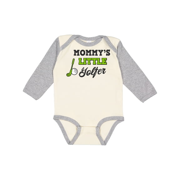 Inktastic Mommys Little Golfer with Golf Club and Ball Boys or Girls Long Sleeve Baby Bodysuit