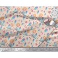 thumbnail image 2 of Soimoi White Poly Georgette Fabric Mermaid & Starfish Ocean Decor Fabric Printed Yard 52 Inch Wide, 2 of 3