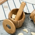 thumbnail image 2 of Garlic Mortar and Pestle Premium Bamboo 1 Set Effortless Spice Grinder for Garlic Herbs Chili Rust-resistant Kitchen Tool, 2 of 6