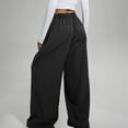 thumbnail image 4 of Delayuji Women's Baggy Jogging Bottoms Wide Leg Pants High Waist Elastic Casual Suit Chic Loose Fit Outdoor Straight Trousers With Pockets, 4 of 7