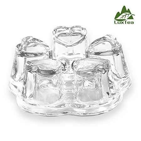 Crystal Teapot Heating Base Glass Teapot Warmer In Heart Shape Heat Resistant for Heating Tea or Beverages