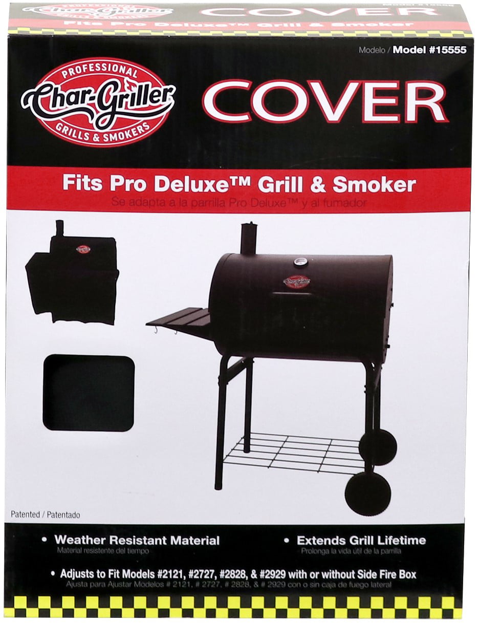 Char-Griller Outlaw Grill Cover Black Vinyl BBQ 3737 Smoker Weather-Resistant 