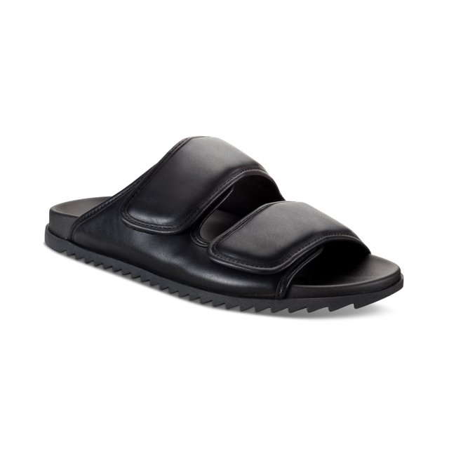 International Concepts Men’s Levine Strap Sandal Slipper, Black, 10