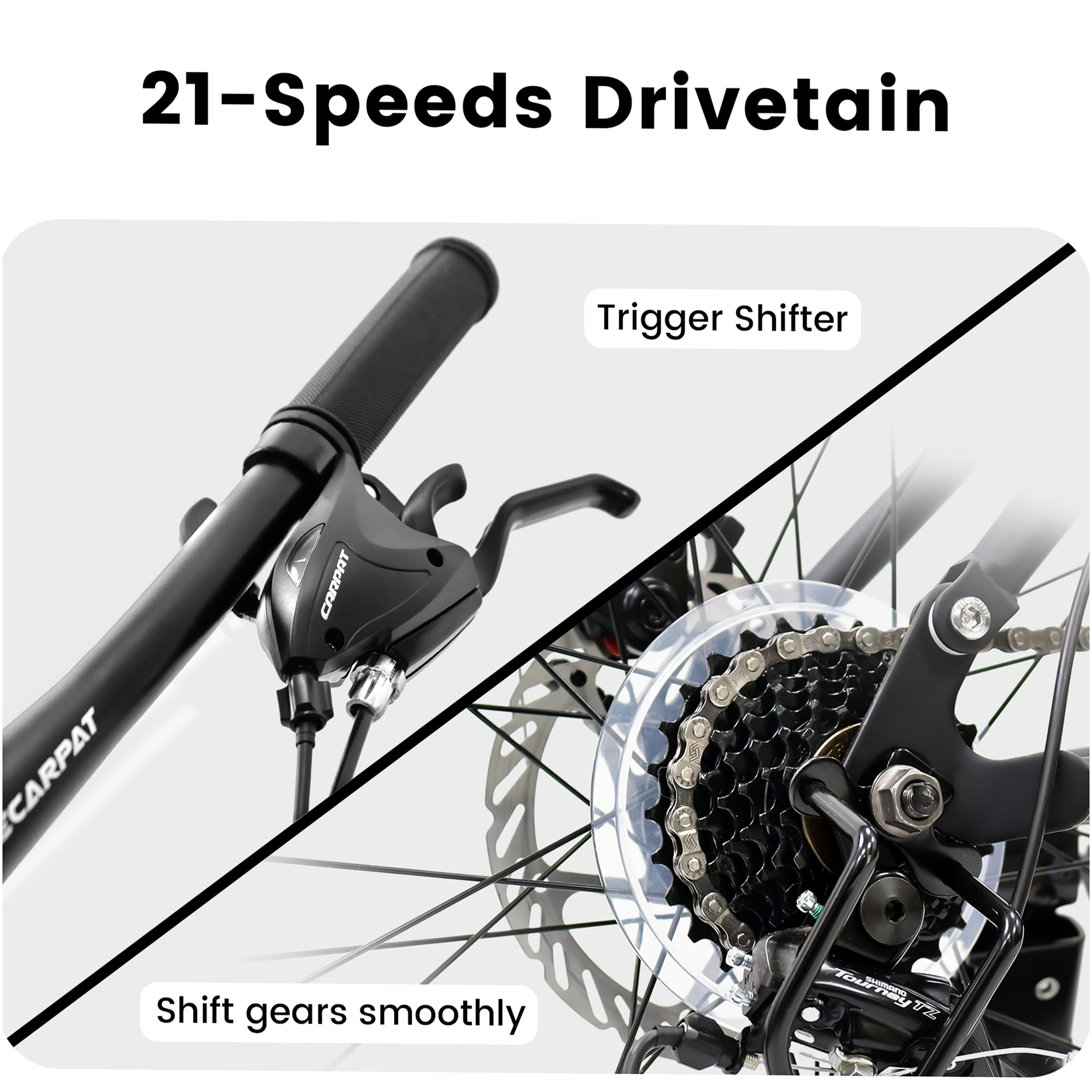 JERFIT 27.5 Inch Full Suspension Mountain Bike for Adults, 21 Speed Gears, Dual Mechanical Disc Brakes, Carbon Steel Frame, All-Terrain Bicycle for Men & Women, Grey