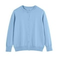 thumbnail image 4 of MYShe Girls Cardigan Girls Open Front Cardigan Long Sleeve Casual Kids Fall Clothes Solid Thick Chunky Sweater Coat Sky Blue,5-6 Years, 4 of 5