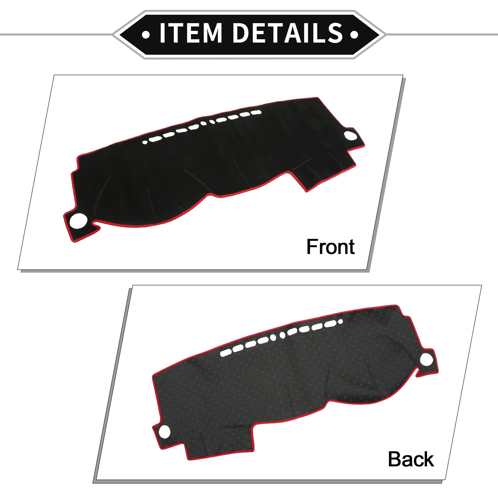Unique Bargains Non-Slip Polyester Dashboard Cover for Toyota Corolla 2004-2008 Black