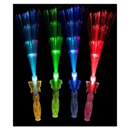Optic Wand - LED Fiber Optic Princess Wands - Assorted - 12pcs