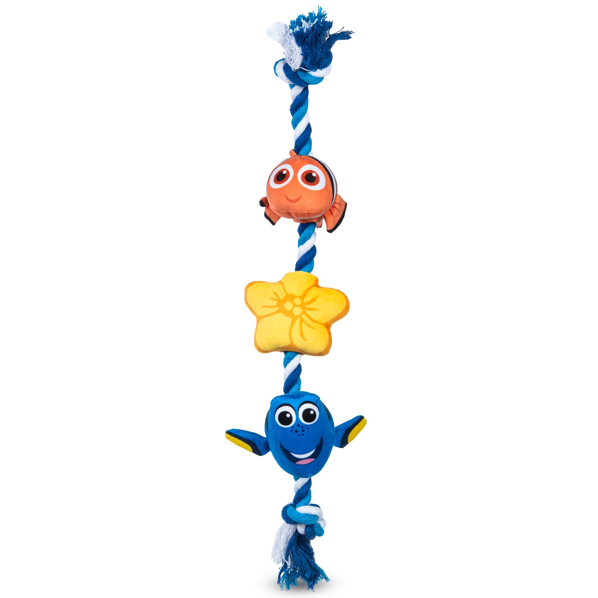 DISNEY FINDING NEMO: Nemo & Dory Plush Figure Braided Rope Squeaker Pet Toy
