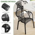 thumbnail image 2 of Avaloomia Home Outdoor Dining Chairs Set of 4, All Weather Stackable Plastic Patio Chairs with Armrest & Anti-Slip for Garden Porch Deck Kitchen No Assembly, Black, 2 of 7