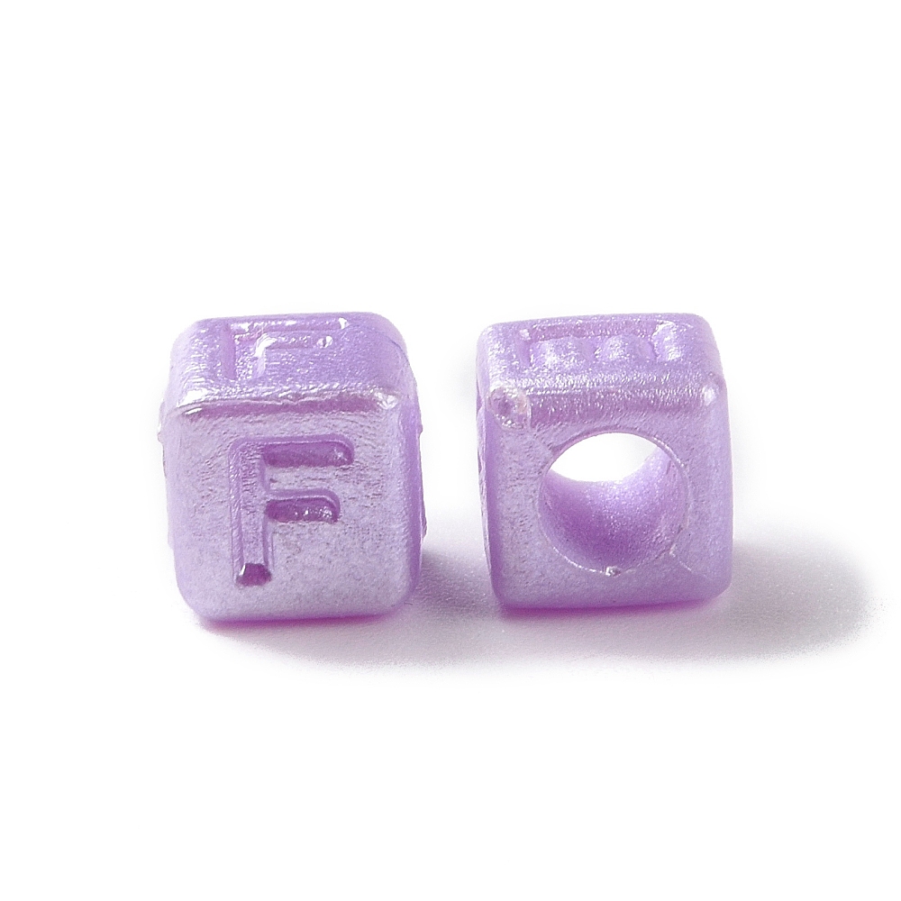 500g Imitation Pearl Acrylic Beads Cube with Letter Mixed Color 6x6x6mm Hole: 3.3mm about 3571pcs/500g