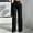 Black, variant on Women's High-Waist Pinstripe Front Pleat Button Decor Trousers Business Office Suit Wide-Leg Pants Sky Blue,L