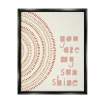 Stupell Industries You're My Sunshine Motivational Phrase Boho Stripe Circle Jet Black Framed Floating Canvas Wall Art, 24x30, by Nancy McKenzie
