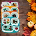 thumbnail image 2 of Fall Dinnerware Divided Plates for Kids Melamine Plastic Compartment Plates Reusable Set of 4 Halloween, Thanksgiving, Autumn themed Dishes, BPA Free, Top Rack Dishwasher Safe Woodland Creatures, 2 of 8
