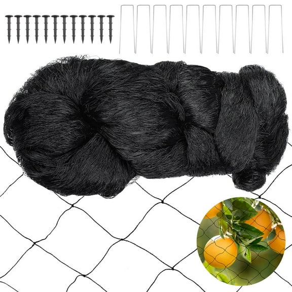 Bird Netting, Heavy-Duty Bird Poultry Netting for Garden, Fruit Trees, Chicken Coop, 50 x 50 ft, Black