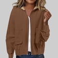 thumbnail image 2 of Yigetop Light Jackets for Women, A Solid Color Casual and Fashionable Zipper Jacket for Women That Makes Them Look Younger Womens Jacket Coffee M, 2 of 6