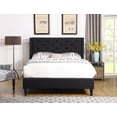 thumbnail image 3 of Oliver and Smith King Upholstered Platform Bed Frame Black - 51 Inch Tall Button Tufted Headboard - Soft Linen Fabric Wood Slats - Modern Fabric Design - Easy Assembly (ASTOR), 3 of 3