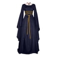 thumbnail image 2 of Maxi vestido gótico Retro Medieval para mujer, vestido negro para Halloween, Carnaval, Larp, disfraz de Cosplay Medieval, 2023, 2 of 5
