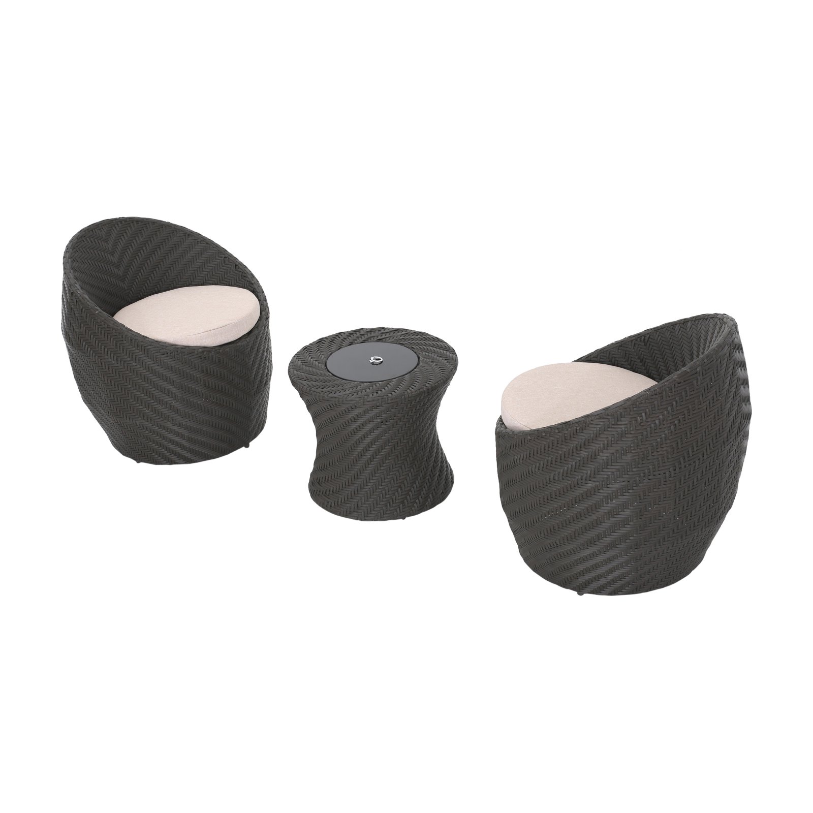 Home Belize Wicker 3 Piece Patio Conversation Set Walmart Com Walmart Com