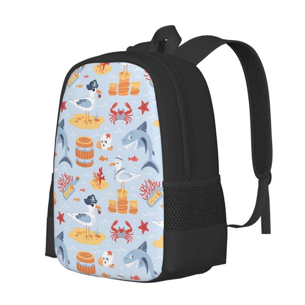 Disketp Cute Shark Mochila Minimalista de Gran Capacidad, Mochila de Viaje para Escuela, Trabajo o Uso Diario