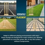 Cricket Best Buy Portable Multi-Surface with Wood Base Cricket Wicket Stumps Set, White