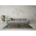 thumbnail image 3 of Ahgly Company Indoor Square Persian Light Blue Traditional Area Rugs, 8' Square, 3 of 4