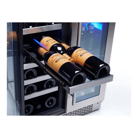 Zephyr - Presrv 24 in. 21-Bottle Wine and 64-Can Beverage Cooler - Stainless Steel/Glass