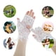 thumbnail image 4 of Guantes sin dedos bloqueadores de sol de encaje únicos para mujeres, color blanco., 4 of 5