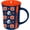 Orange, variant on 15oz Two‑Tone Ceramic Coffee Mug with Husky Dog Logo, Navy Red Polka Dot Pattern Tea Cup, Stylish Drinkware Gift for Daily Use & Pet Lovers