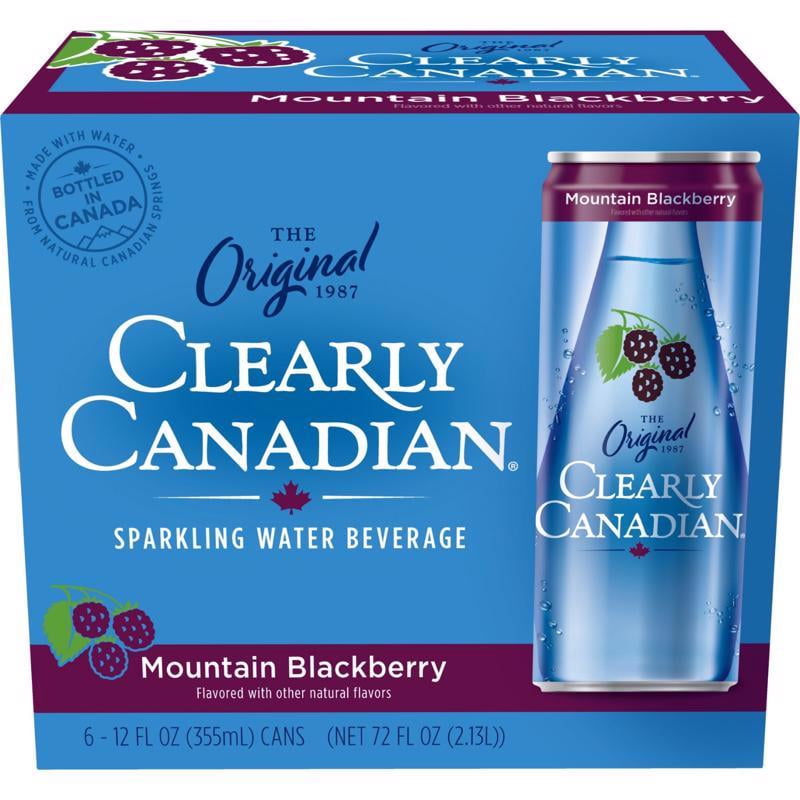 Clearly Canadian 9109446 12 fl oz Black & Berry Sparkling Spring Water - Pack of 6