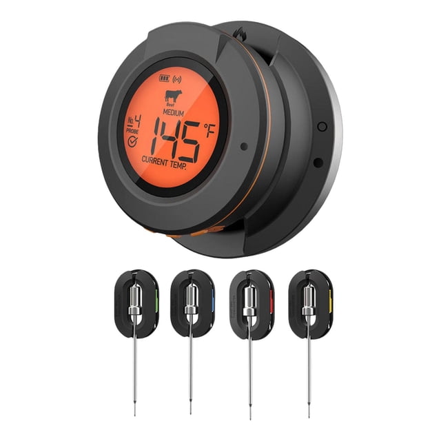 simhoa BBQ Temperature with Probes Temperature Heat Indicator for Oven Backyard Fry 4 Probes