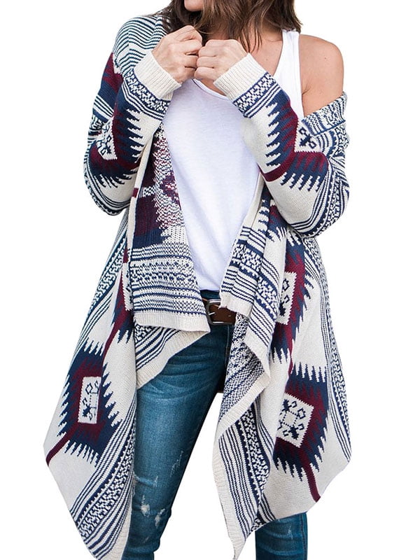 geometric print cardigan