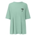 thumbnail image 4 of Zszcpp Summer Tops For Women 2025 T Shirts Beach Coconut Tree Print Shirt Short Sleeve O Neck Relaxation Daily Life Blouse Casual Blouses, 4 of 4