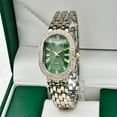 thumbnail image 4 of Women Vintage Gold Rome Watch Oval Case Adjustable Stainless Steel Watch Band Waterproof Analog Quartz Watch,Green, 4 of 6