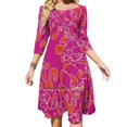 thumbnail image 1 of Playful Notes Square Neck Dress New Plus Size Elegant Women Waist Tight Dress Note Clef Melody Music Notes Rhythm Treble Note, 1 of 5